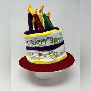 Festive Birthday Cake Hat with Colorful Candles